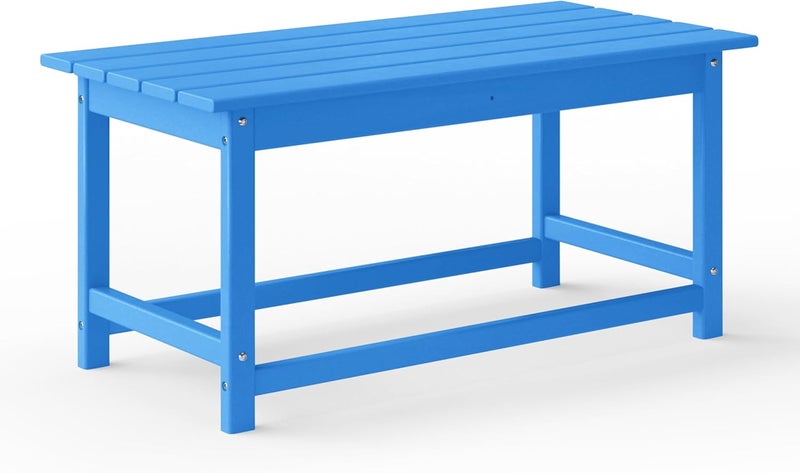 WestinTrends Malibu Outdoor Coffee Table, 35" x 17.5" All Weather Poly Lumber Patio Adirondack Coffee Table for Garden Lawn Porch Balcony, Pacific Blue - Image 1