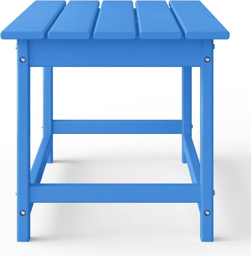 WestinTrends Malibu Outdoor Coffee Table, 35" x 17.5" All Weather Poly Lumber Patio Adirondack Coffee Table for Garden Lawn Porch Balcony, Pacific Blue - Image 5