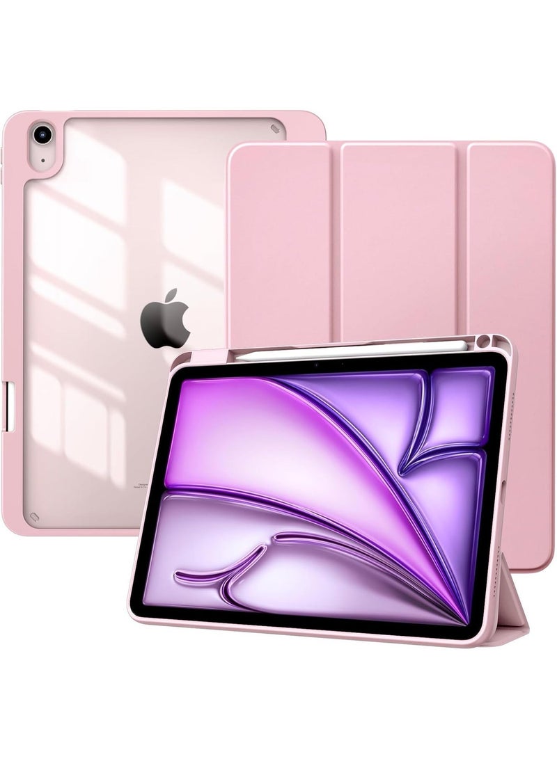 Case for iPad Air 11 Inch 7/6 (2025 M3/2024 M2)-(10.9 Inch 5/4 (2022/2020)) with Pen Holder, Trifold Stand Case, Transparent Back Case, Thin Stand Tablet Protective Case - Image 1