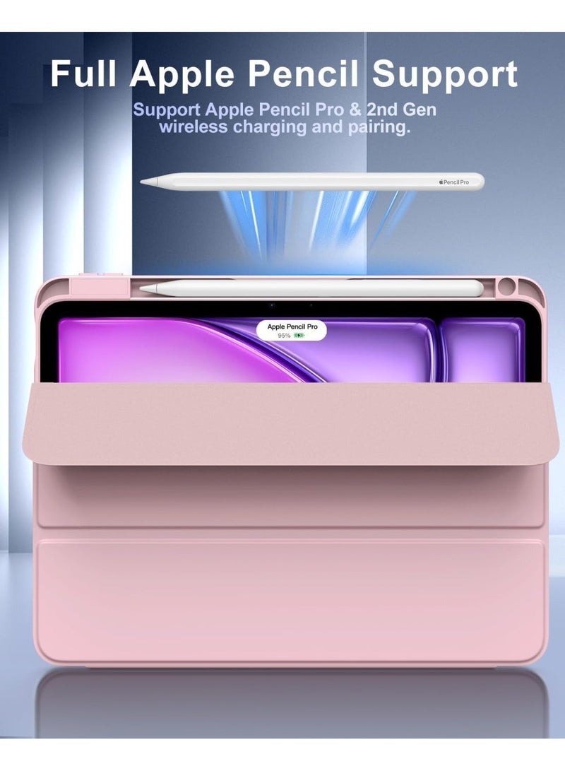 Case for iPad Air 11 Inch 7/6 (2025 M3/2024 M2)-(10.9 Inch 5/4 (2022/2020)) with Pen Holder, Trifold Stand Case, Transparent Back Case, Thin Stand Tablet Protective Case - Image 3
