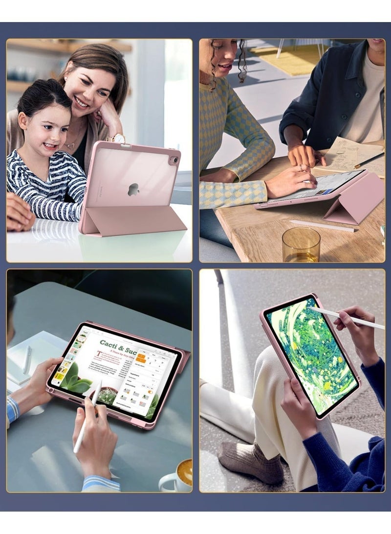 Case for iPad Air 11 Inch 7/6 (2025 M3/2024 M2)-(10.9 Inch 5/4 (2022/2020)) with Pen Holder, Trifold Stand Case, Transparent Back Case, Thin Stand Tablet Protective Case - Image 5