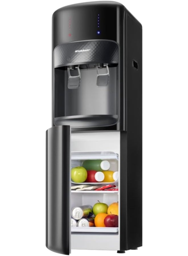 كولداير موزع مياه كولدير قائم بذاته، مزود بميزة التحميل العلوي مع ثلاجة، صنبورتان ساخنًا وباردًا، نوع AF، أسود - Image 2