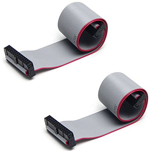 Fielect 2pcs IDC 20 Pin Connector Gray Wire Flat Ribbon Cable Connector Length 30cm 2.54mm Pitch - Image 5