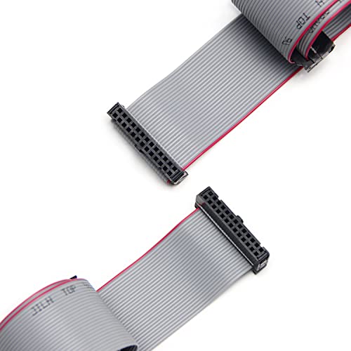 Fielect 2pcs IDC 20 Pin Connector Gray Wire Flat Ribbon Cable Connector Length 30cm 2.54mm Pitch - Image 2
