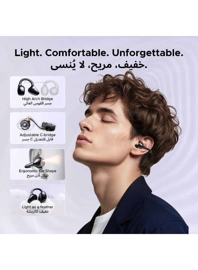 Ugreen ClipBuds Pro, Adaptive ANC Open-ear Wireless Headphones with 6 Mic AI Clear Call, Hi-Res Sound Deep Bass Earbuds Clip on Earphones Bluetooth 6.0, App&Touch Control, 32H Playtime, iOS&Android S8 - Image 3