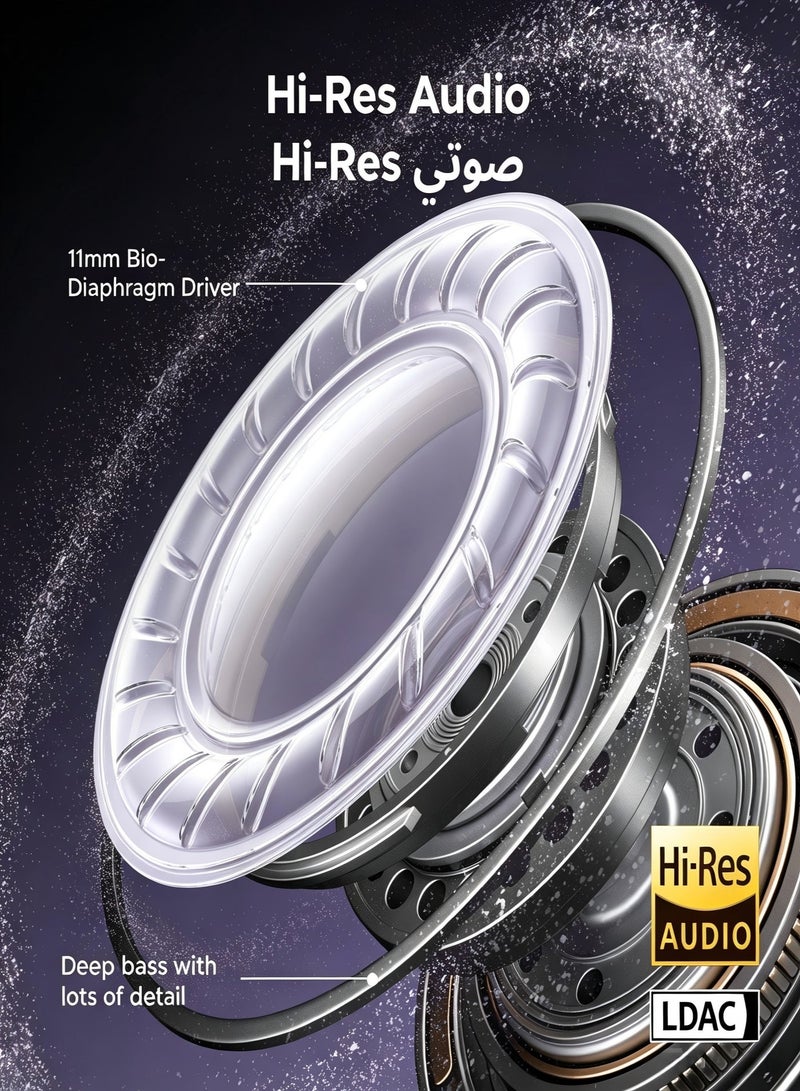 يو جرين سماعات ClipBuds Pro اللاسلكية مفتوحة الأذن بتقنية ANC، مزودة بـ 6 ميكروفونات، وسماعة صوت عالي الدقة مع صوت جهير عميق، وتحكم عبر التطبيق واللمس، ووقت تشغيل يصل إلى 32 ساعة، متوافقة مع iOS وAndroid. S8 - Image 3