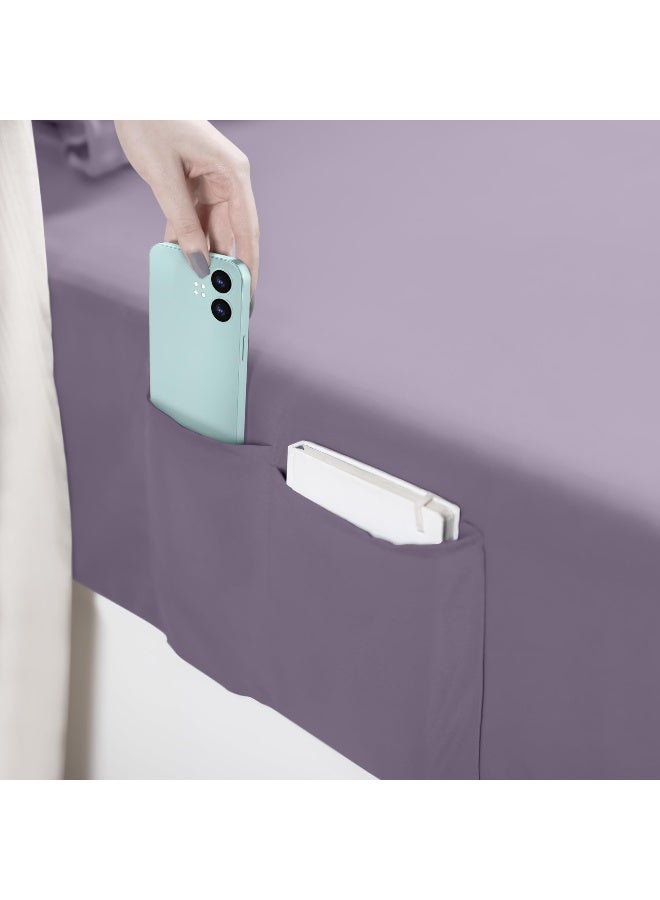 Utopia Bedding Queen Sheet Set, Soft Microfiber 4 Piece Hotel Luxury Bed Sheets for Women, Men, Kids & Teens with Side Storage Deep Pocket Fitted Sheet-Pillow Cases - Flat Sheet (Lavender) - Image 5