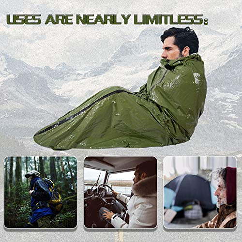 Mezonn Emergency Sleeping Bag Survival Bivy Sack Use as Emergency Blanket Lightweight Survival Gear for Outdoor Hiking Camping Keep Warm After Earthquakes, Hurricanes and Other disasters - Image 4
