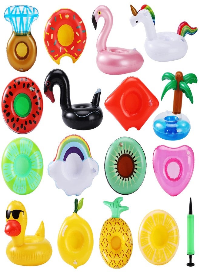 GRNVDWN Inflatable Drink Holder 16 Pack,Pool Drink Holder Floats for Parties,Floating Drink Holder for Pool, Kids Water Fun Toys (16pack) - Image 1