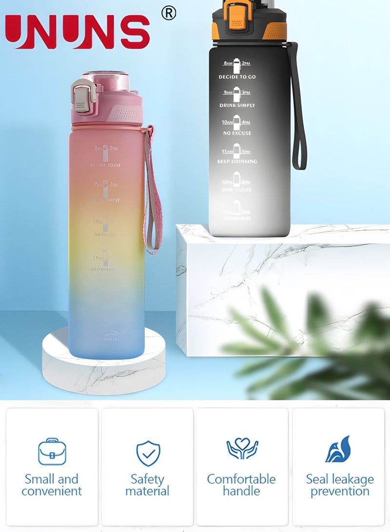 UNUNS 1L Motivational Water Bottle with Time Marker, Leakproof BPA & Toxic Free, Inspirational Tritan Sports Drinking Jug Water Jug with Flip Spout Fit for Home Office, Gym, Outdoor Sports - Image 5