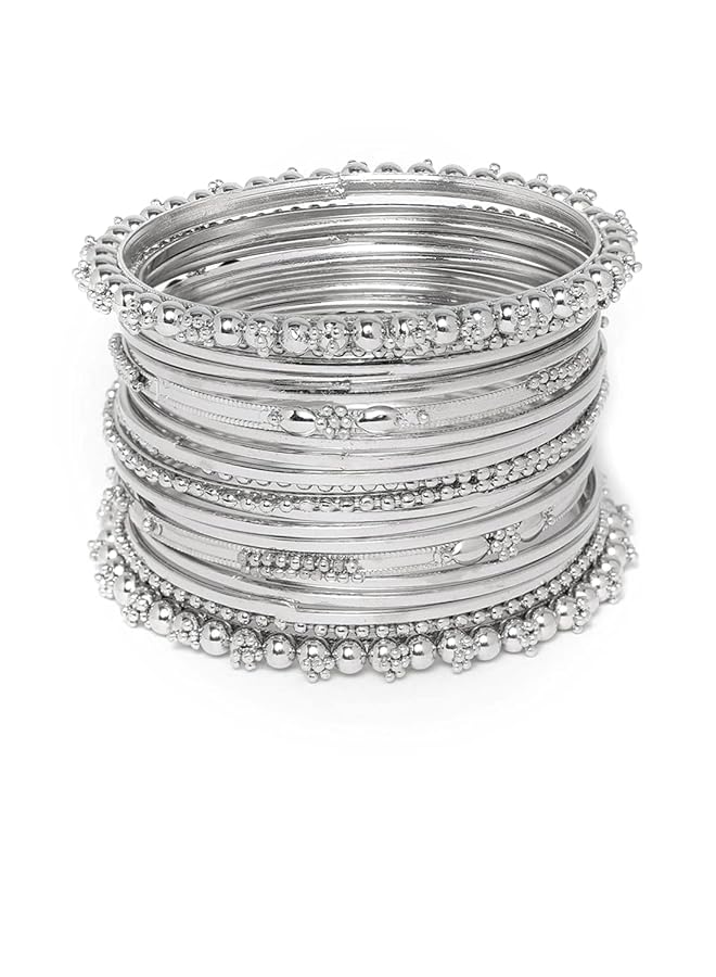 Stylish Traditional Jewelery Silver Plated Bangle For Women