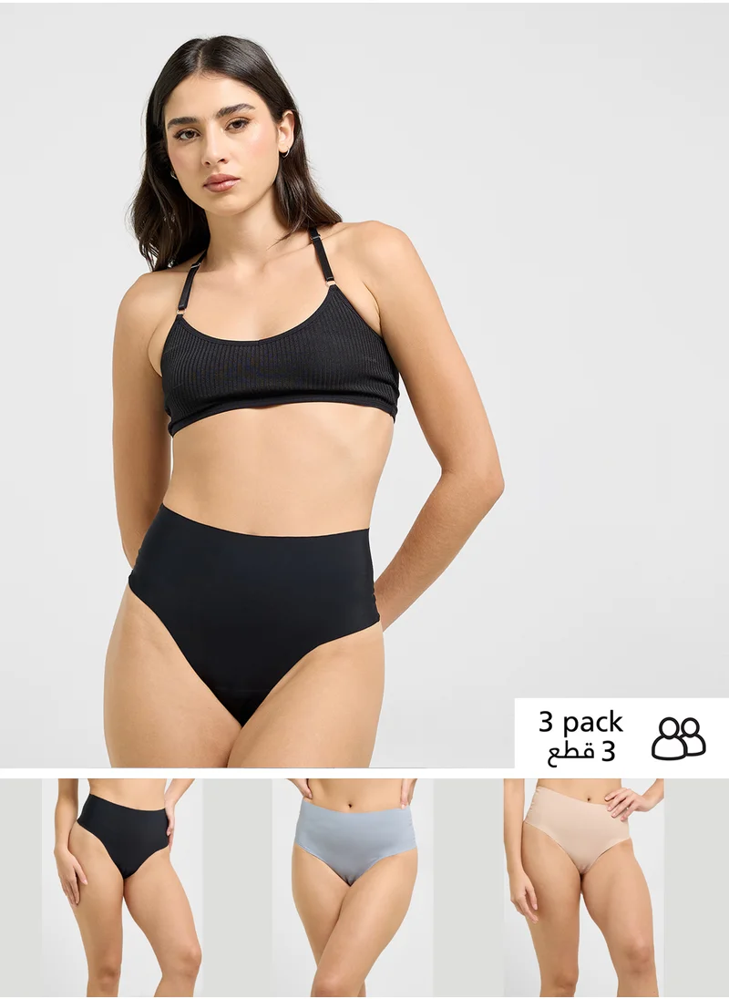 جينجر 3 Pack Seamless High Waisted Thong