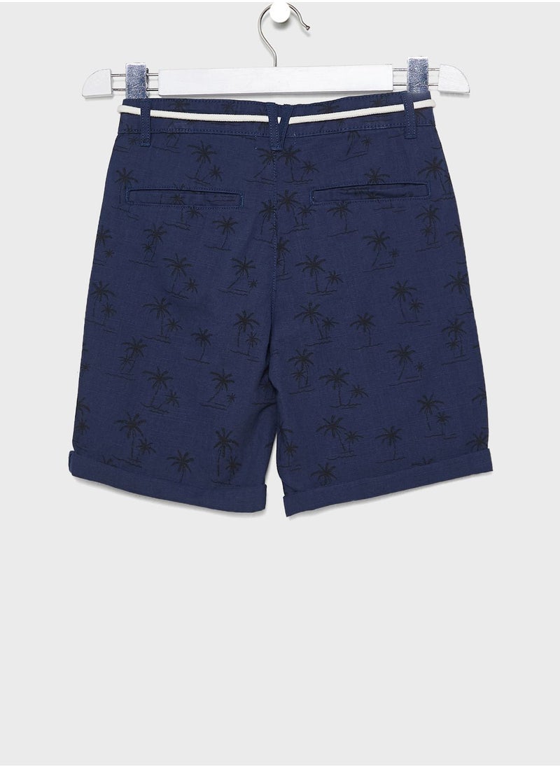 MANGO - Kids Tie Waist Printed Shorts - Image 1