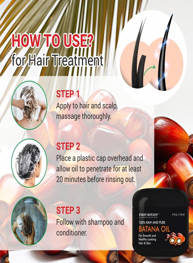 First Botany 100% Natural Raw Batana Oil promoting Hair Growth, Dr. Sebi Hair Oil from Honduras, Prevent Hair Loss, Eliminates Split Ends for Men & Women 4 fl oz - Image 4