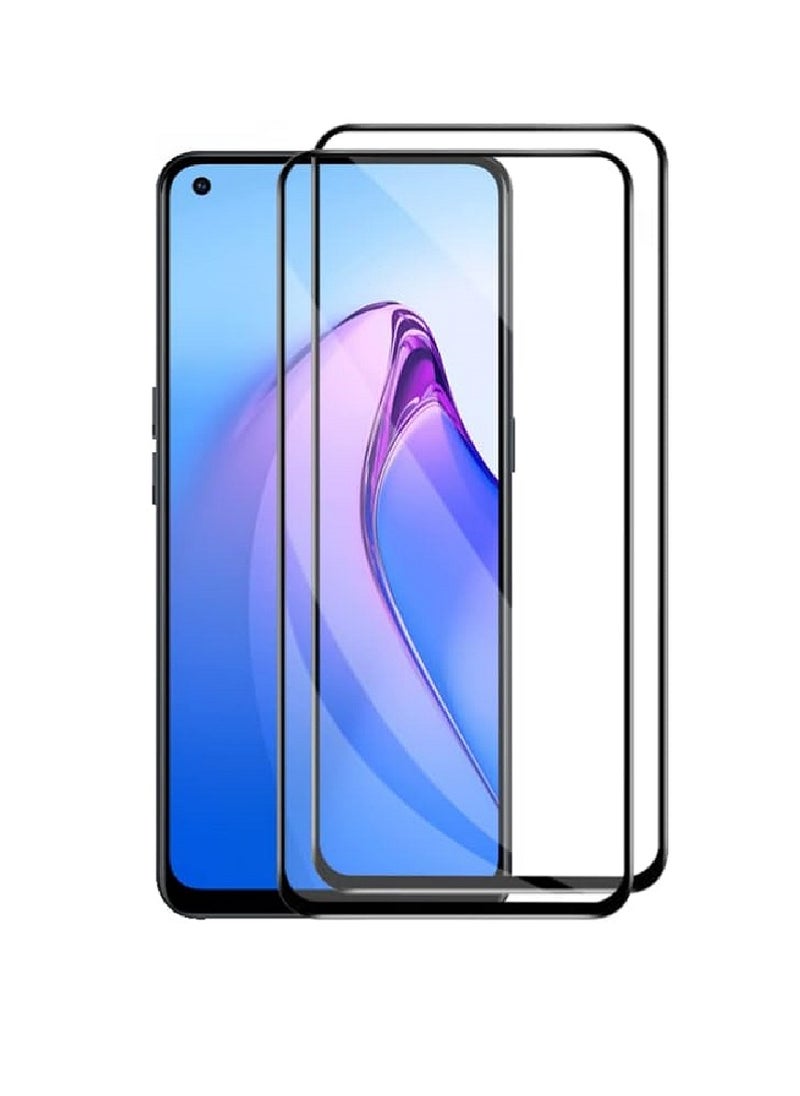 2 Pieces Tempered Glass Screen Protector 5D Designed For Oppo Reno8 4G Full Glue Edge to Edge Full Screen Coverage And Bubble Free - Image 1