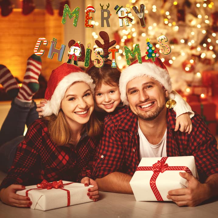 FESTIKO لافتة عيد الميلاد المبهجة من فيستيكو زينة لامعة لزينة حفلات عيد الميلاد للمنزل والحديقة ومكتب العطلات وزينة مدفأة - Image 5