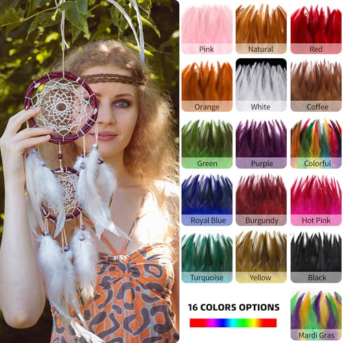 Holmgren Mardi Gras Craft Feathers - 200pcs 5-7inch Rooster Feathers for Mardi Gras Decoration Carnival Masquerade Party Costume Decoration (Mardi Gras) - Image 5