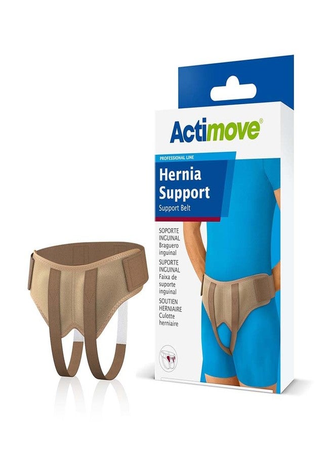 Actimove Professional Hernia Support Belt | Truss for Double Inguinal, With Removable Cushions For Pre or Post-Surgical Scrotal, Femoral, Comfortable Adjustable Waist Strap Hernia | Beige, Medium - Image 1