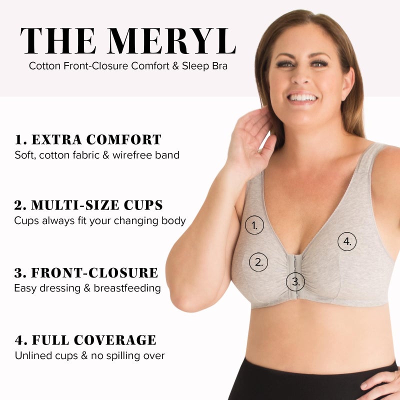Leading Lady Leading Lady Meryl Cotton Front-Closure Comfort & Sleep Bra - Comfy Cotton Sleep and Leisure Bras For Women.  - Image 2