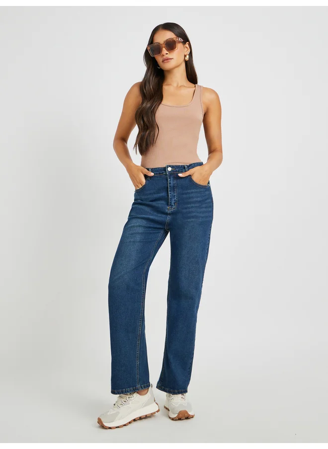 Styli Styli Scoop Neck Fitted Knit Tank