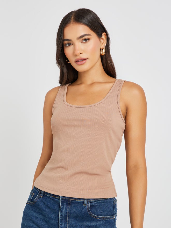Styli Styli Scoop Neck Fitted Knit Tank  - Image 1