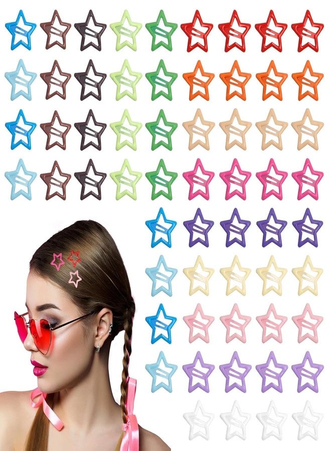 VORSET 10 Pcs Star Hair Clips for Baby Girls & Kids | Glitter Star Shape Tic Tac Hair Clips | Small Multicolor Barrettes Hair Accessories for Girls & Women - Image 1