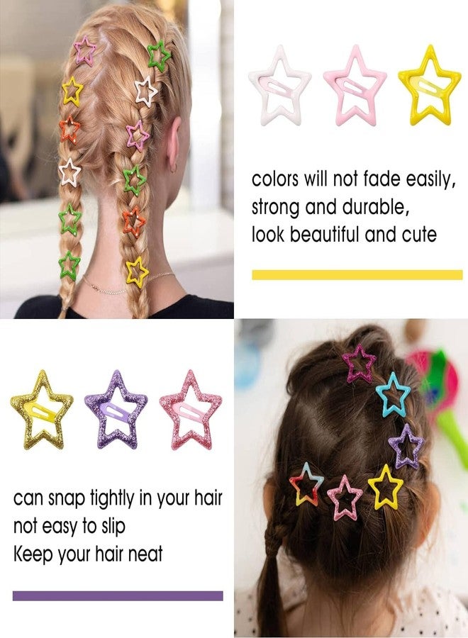 VORSET 10 Pcs Star Hair Clips for Baby Girls & Kids | Glitter Star Shape Tic Tac Hair Clips | Small Multicolor Barrettes Hair Accessories for Girls & Women - Image 5