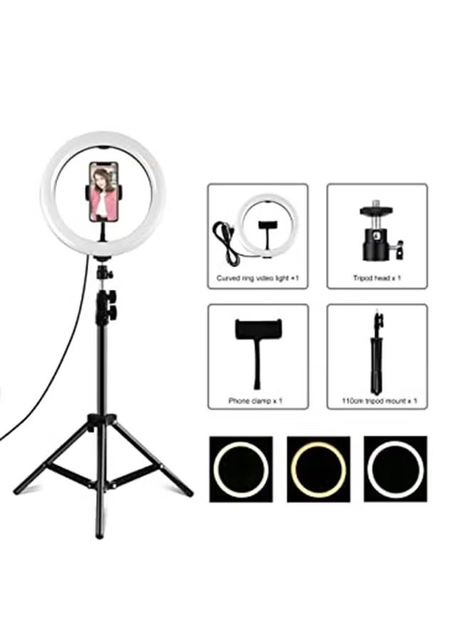 RING LIGHT dimmable 12-Inch LED Ring Light With Tripod Stand White/Black/Gold for tiktok,youtube,blogging,easy to use,adjustable level of brightness - Image 4