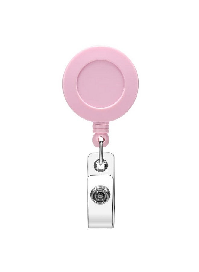 Soleebee 1 Pack Nurse Badge Reel 24'' Retractable Badge Holder With 360° Swivel Alligator Clip Solid Color Id Badge Holder For Nurse Doctor Teachers Students Badge Reel (Pink) - Image 1