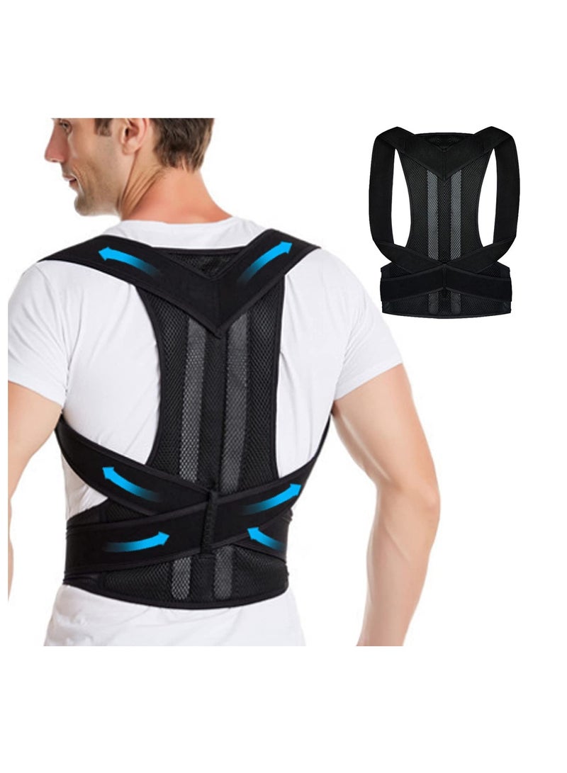 Adjustable Posture Corrector for Men, Women, and Kids - Back, Neck, and Shoulder Support Brace (XL) - Image 1