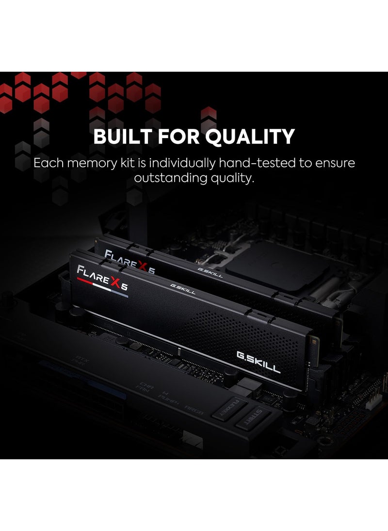 G.Skill G.SKILL Flare X5 Series (AMD Expo) DDR5 RAM 32GB (2x16GB) 6000MT/s CL30-38-38-96 1.35V Desktop Computer Memory UDIMM - Matte Black (F5-6000J3038F16GX2-FX5)  - Image 5