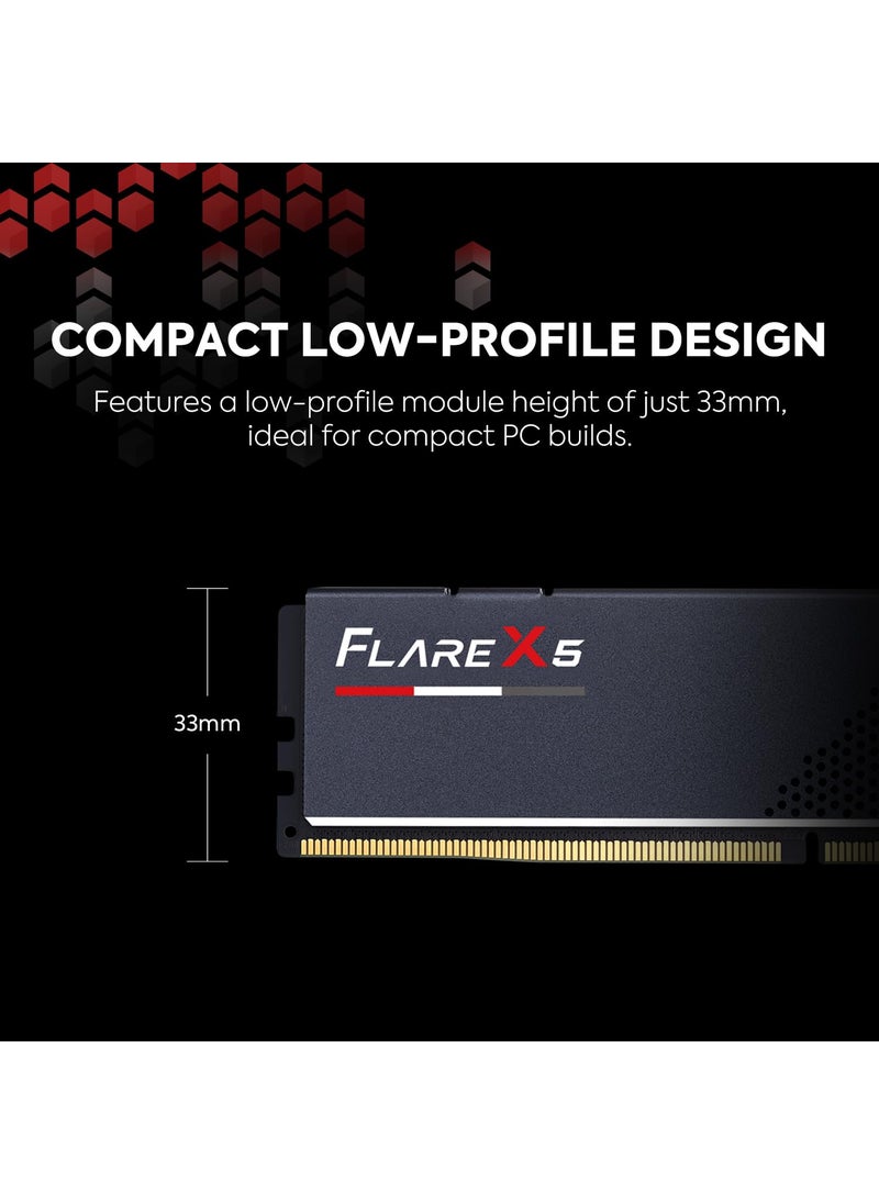G.Skill G.SKILL Flare X5 Series (AMD Expo) DDR5 RAM 32GB (2x16GB) 6000MT/s CL30-38-38-96 1.35V Desktop Computer Memory UDIMM - Matte Black (F5-6000J3038F16GX2-FX5)  - Image 4