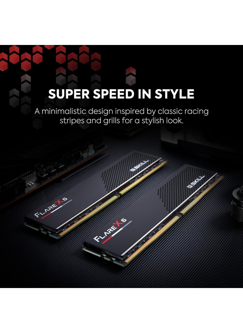 G.Skill G.SKILL Flare X5 Series (AMD Expo) DDR5 RAM 32GB (2x16GB) 6000MT/s CL30-38-38-96 1.35V Desktop Computer Memory UDIMM - Matte Black (F5-6000J3038F16GX2-FX5)  - Image 3