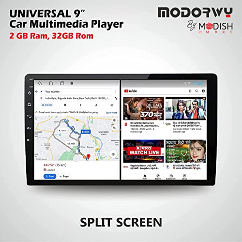 ModishOmbre 9 Inch Gorilla Glass IPS Display HD 1280P Universal Android/Multimedia Player|Double Din Stereo Player|9 Inch|Android 12 |Car Multimedia Player 2 GB RAM/32 GB ROM|HiFi Audio|GPS Tracking - Image 3