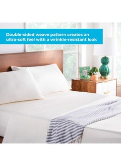 LINENSPA Linenspa 600 Thread Count Ultra Soft, Deep Pocket Cotton Blend Sheet Set - California King - Ivory  - Image 2