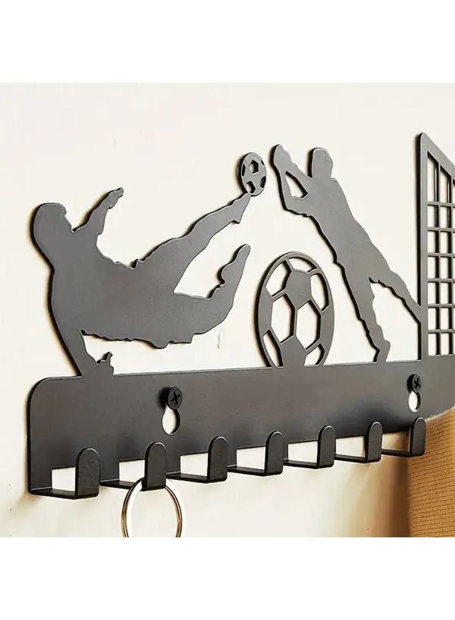 خطاف حائط معدني أسود قاسي للمفاتيح والقبعات وعلاقات الملابس - Image 5
