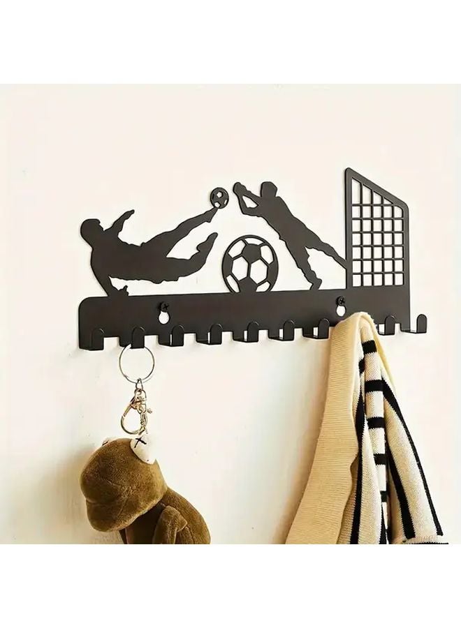 خطاف حائط معدني أسود قاسي للمفاتيح والقبعات وعلاقات الملابس - Image 2