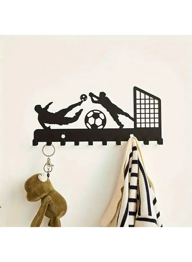 خطاف حائط معدني أسود قاسي للمفاتيح والقبعات وعلاقات الملابس - Image 3