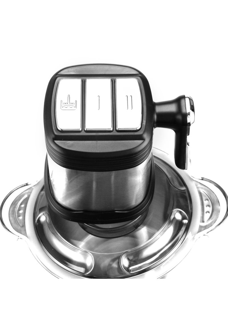 SONASHI Multi-Chopper with Powerful Motor and Max Capacity 3L | With Mincer-Grinder Function, Stainless Steel Body with Handle and Cutter Pole | Sharp Blade Set for Effective Chopping 3 L 500 W SMC-24S Black/Silver - Image 2