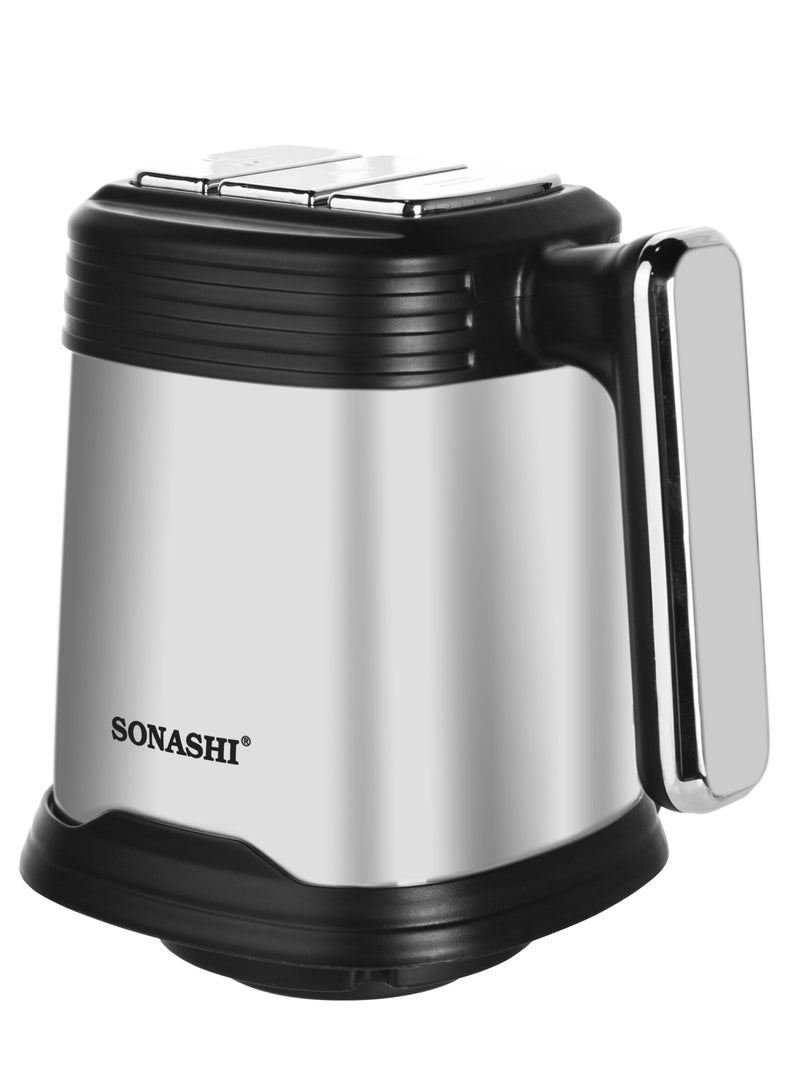 SONASHI Multi-Chopper with Powerful Motor and Max Capacity 3L | With Mincer-Grinder Function, Stainless Steel Body with Handle and Cutter Pole | Sharp Blade Set for Effective Chopping 3 L 500 W SMC-24S Black/Silver - Image 3