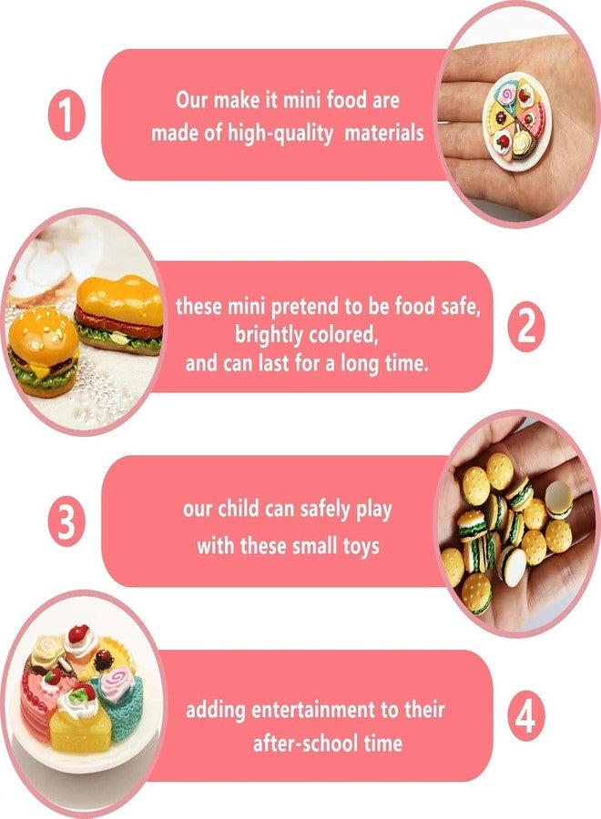 BCNJEPIN 50PCS Miniature Toys, Resin Food Drinks Bottle Decoration Miniature Things, Miniature Toys for Decoration Miniature House, Miniature Gifts Mini Toys for Kids, Cute Pretend Cake Mix Mini Toys, Random - Image 3