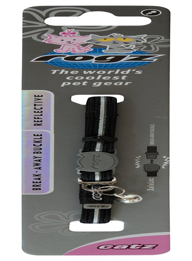 Rogz Catz AlleyCat Extra Small 5/16" Breakaway Reflective Kitten Collar, Black Reflective - Image 3