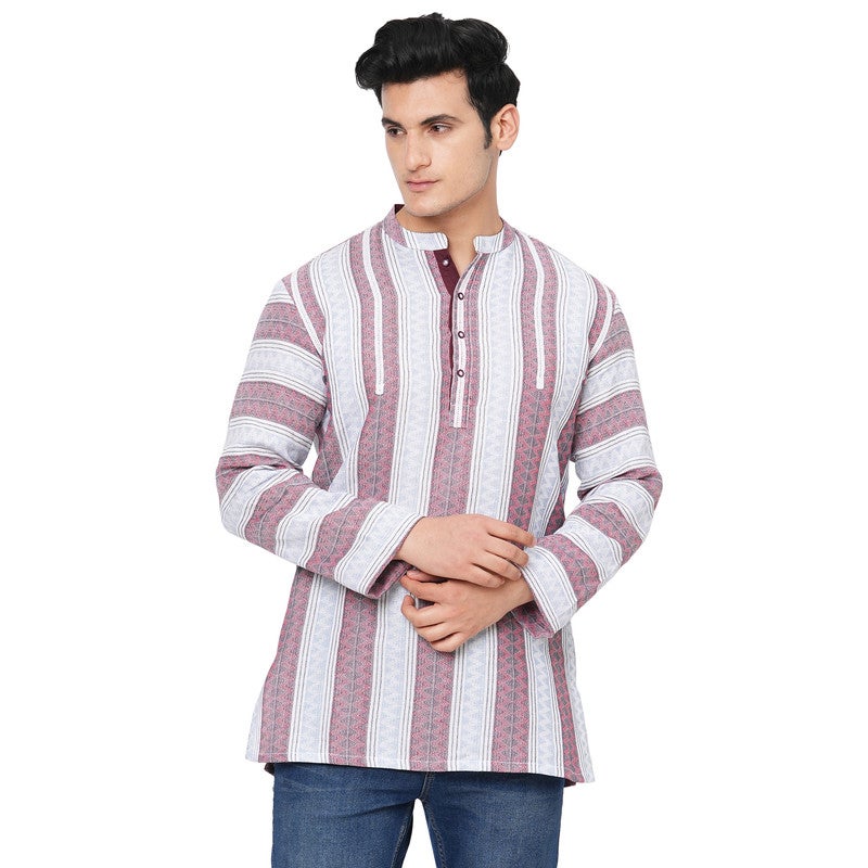 ARCHATTIRE Men’s Multicolor Cotton Striped Kurta for Men - Image 1