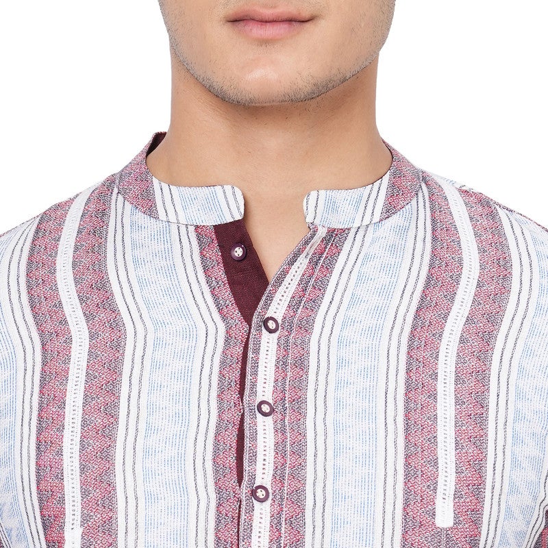 ARCHATTIRE Men’s Multicolor Cotton Striped Kurta for Men - Image 3