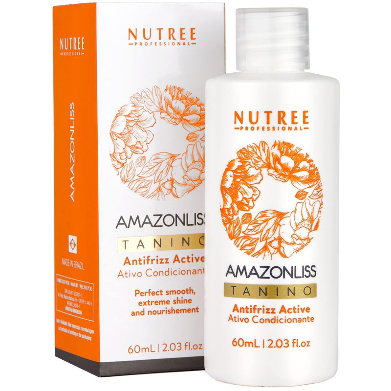 Amazonliss Hair Straightening Brazilian Treatment Tanino - Taninoplastia Hair Treatment - Smoothing, Hydrating, Repairing, Extreme Shine Effect - Formaldehyde Free - 2.03 Fl.oz (Tanino) - Image 1