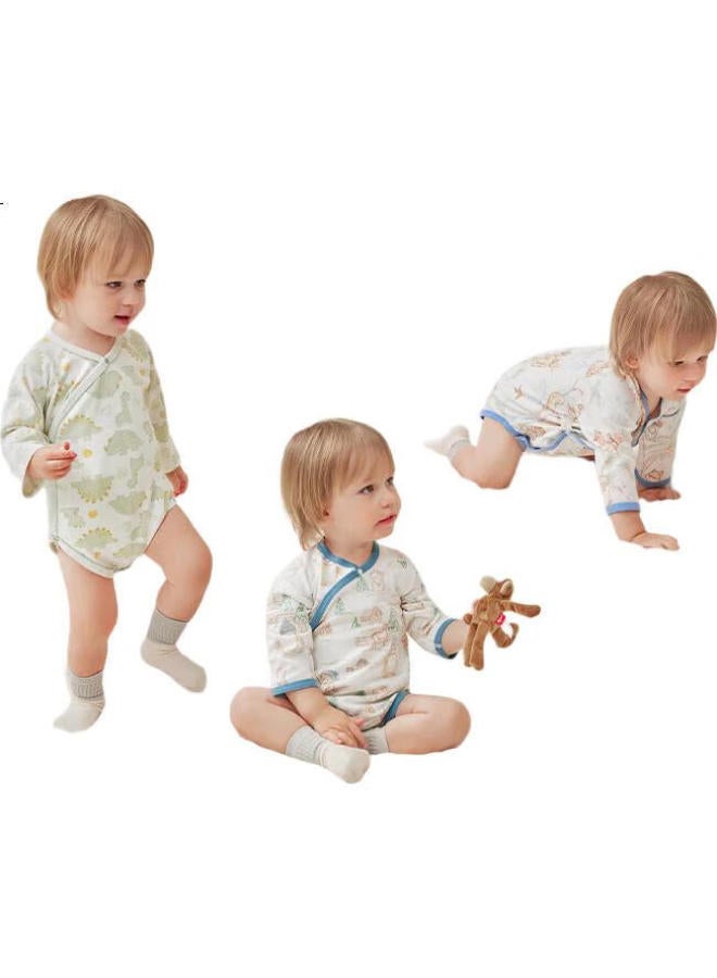 Beptides Baby Onesie Spring And Summer New Baby Romper Newborn Pure Cotton Long Sleeve Bottoming Inside Wear Ha Yi - Image 1