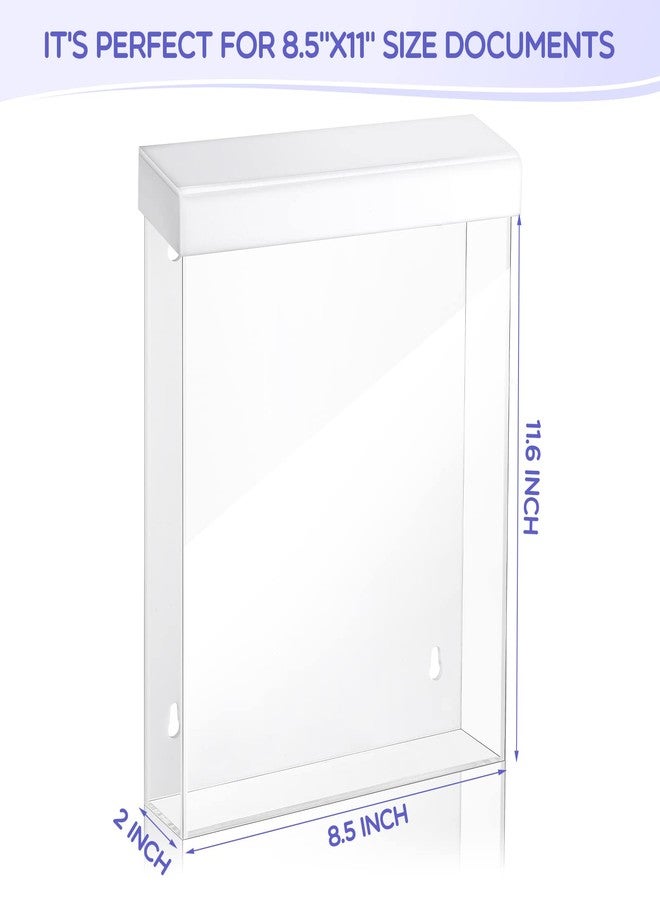 Remerry 2 Pcs Outdoor Brochure Holder 8.5 x 11 Inch Waterproof Acrylic Wall Mount Literature Box Dispenser with Lid, Clear Real Estate Brochure Box Holder for Document Pamphlet Display (White) - Image 3