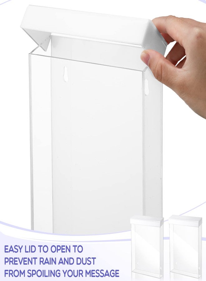 Remerry 2 Pcs Outdoor Brochure Holder 8.5 x 11 Inch Waterproof Acrylic Wall Mount Literature Box Dispenser with Lid, Clear Real Estate Brochure Box Holder for Document Pamphlet Display (White) - Image 4