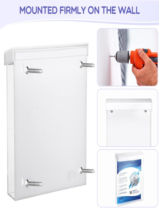Remerry 2 Pcs Outdoor Brochure Holder 8.5 x 11 Inch Waterproof Acrylic Wall Mount Literature Box Dispenser with Lid, Clear Real Estate Brochure Box Holder for Document Pamphlet Display (White) - Image 5