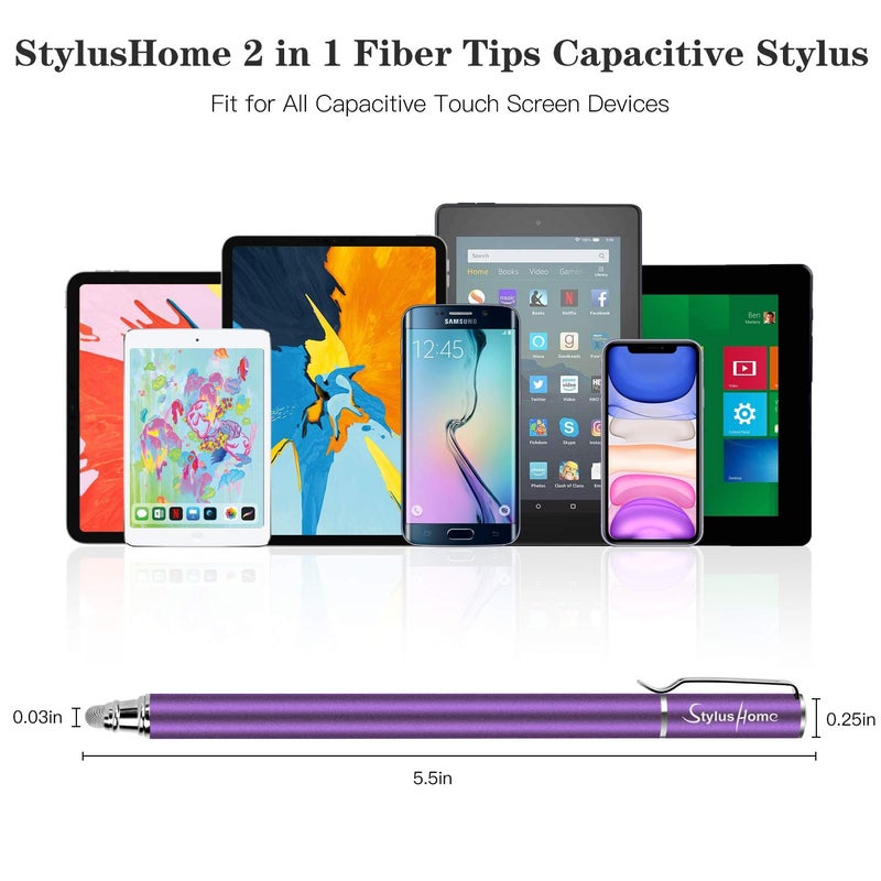 StylusHome Stylus Pens for Touch Screens(6 Pcs),Sensitivity 2 in 1 Fiber Tips Capacitive Stylus with 12 Extra Replaceable Tips for iPad iPhone Tablets Samsung Galaxy All Universal Touch Screen Devices - Image 5